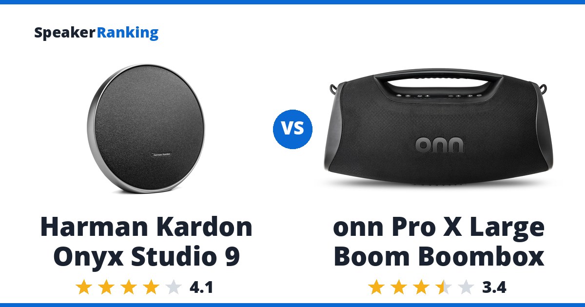 Harman Kardon Onyx Studio 9 vs onn Pro X Large Boom Boombox