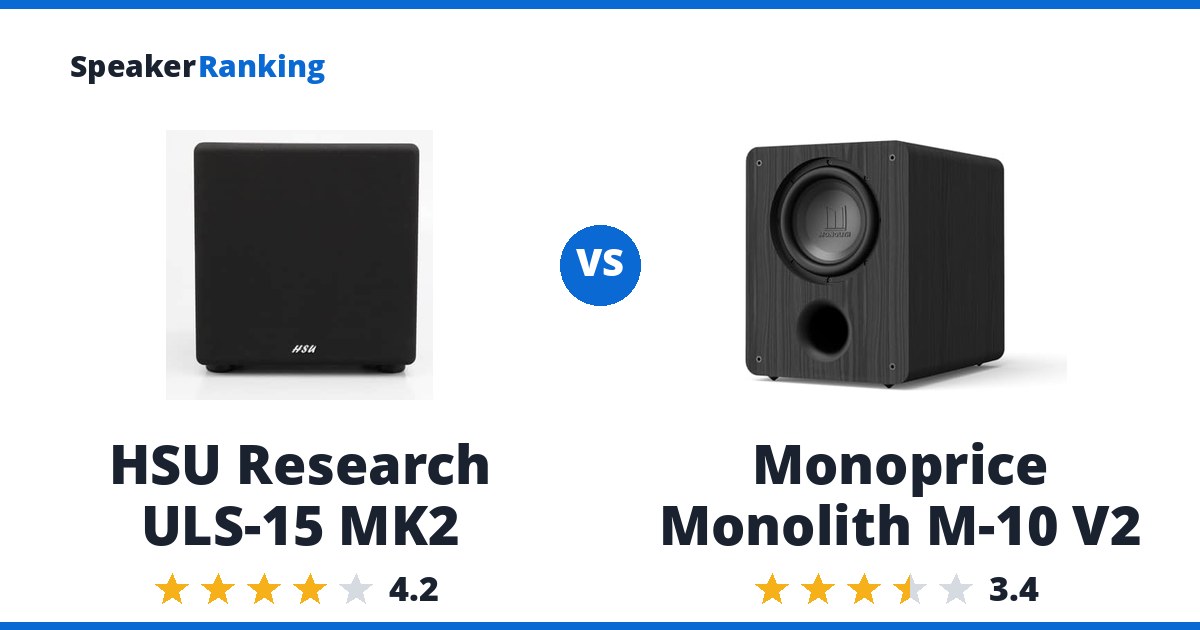 HSU Research ULS-15 MK2 vs Monoprice Monolith M-10 V2