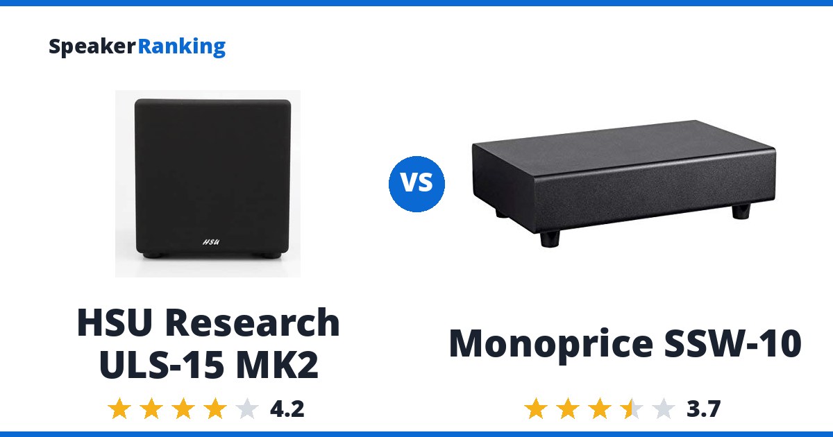 HSU Research ULS-15 MK2 vs Monoprice SSW-10