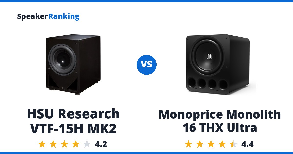 HSU Research VTF-15H MK2 vs Monoprice Monolith 16 THX Ultra