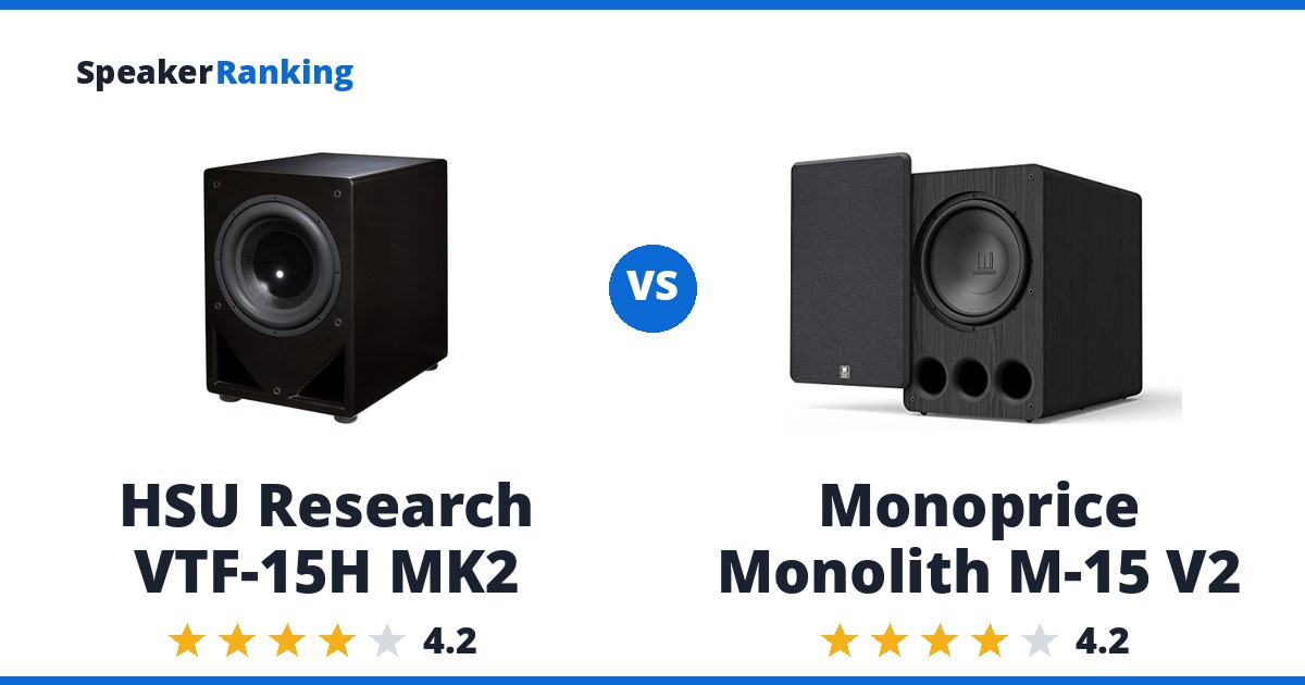 HSU Research VTF-15H MK2 vs Monoprice Monolith M-15 V2
