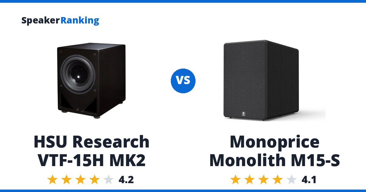 HSU Research VTF-15H MK2 vs Monoprice Monolith M15-S