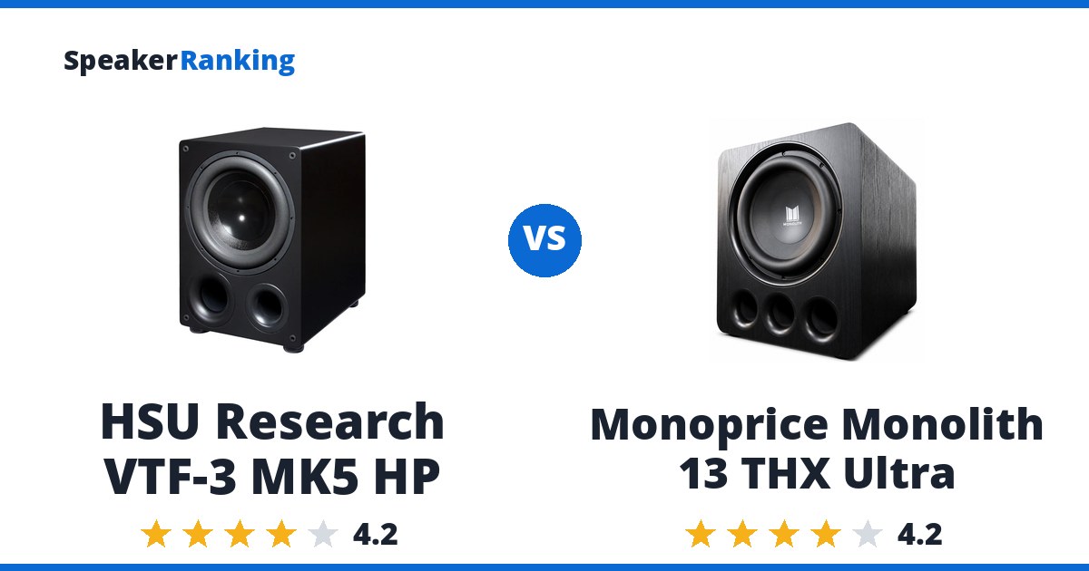 HSU Research VTF-3 MK5 HP vs Monoprice Monolith 13 THX Ultra