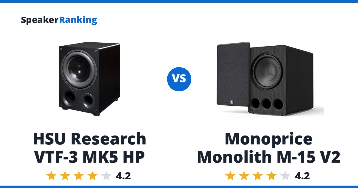 HSU Research VTF-3 MK5 HP vs Monoprice Monolith M-15 V2