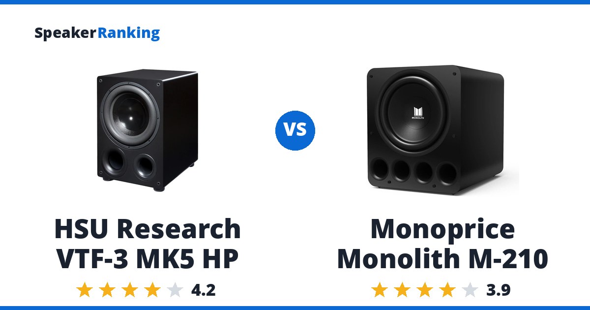 HSU Research VTF-3 MK5 HP vs Monoprice Monolith M-210