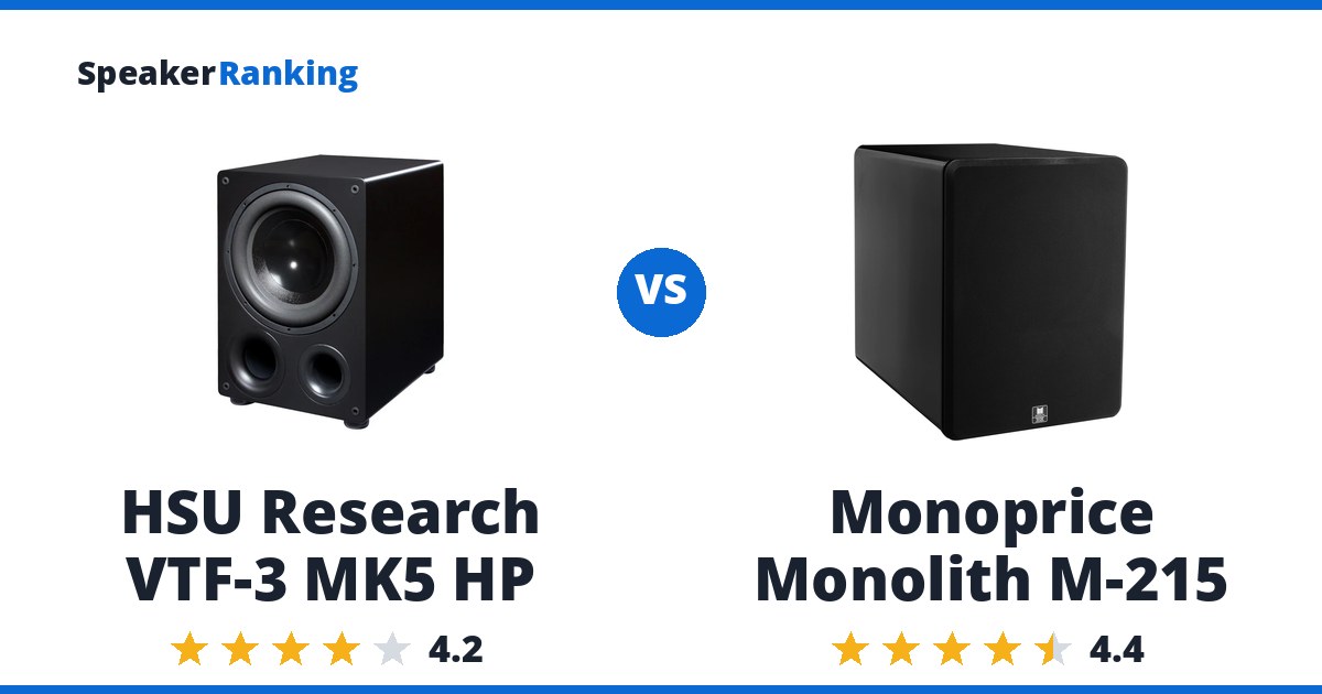 HSU Research VTF-3 MK5 HP vs Monoprice Monolith M-215