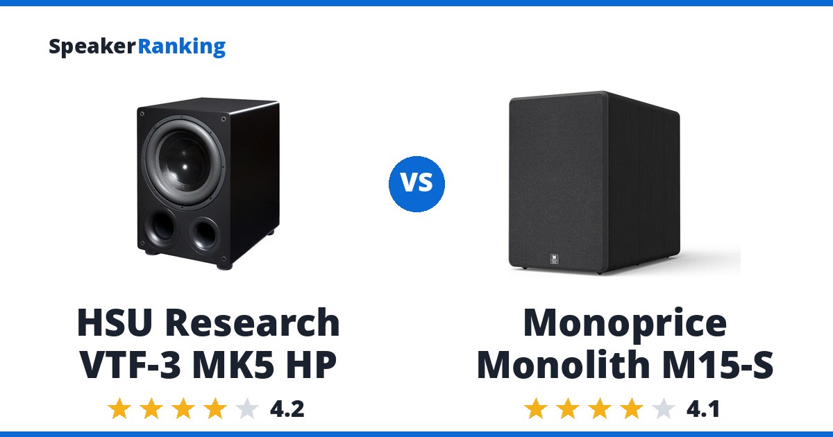 HSU Research VTF-3 MK5 HP vs Monoprice Monolith M15-S
