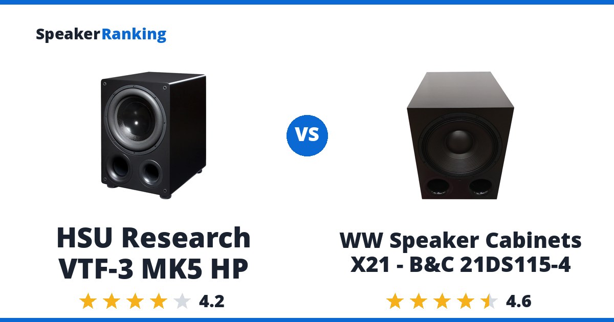 HSU Research VTF-3 MK5 HP vs WW Speaker Cabinets X21 - B&C 21DS115-4