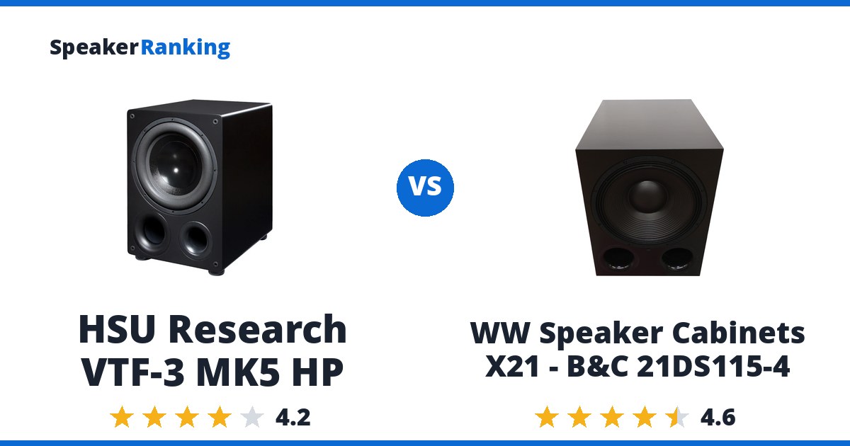 HSU Research VTF-3 MK5 HP vs WW Speaker Cabinets X21 - B&C 21DS115-4