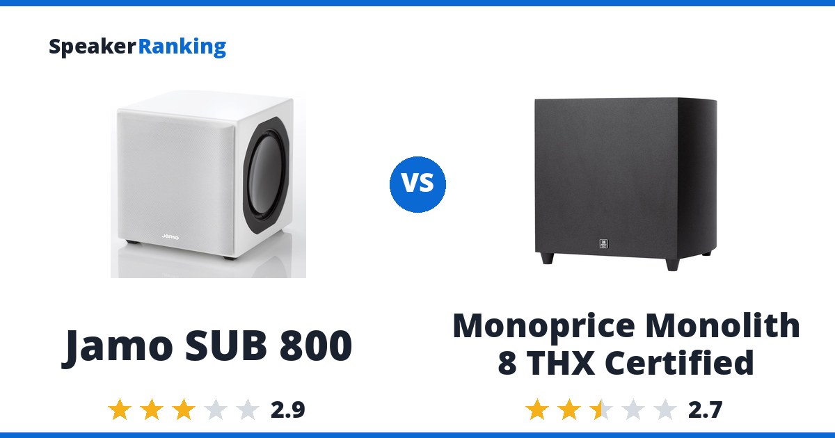 Jamo SUB 800 vs Monoprice Monolith 8 THX Certified
