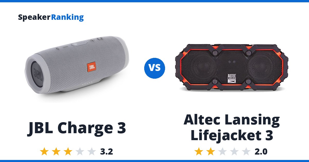 JBL Charge 3 vs Altec Lansing Lifejacket 3