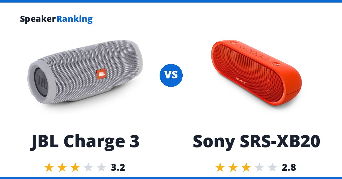 JBL Charge 3 vs Sony SRS-XB20