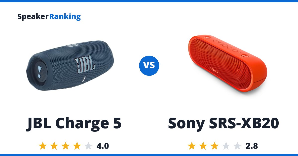 JBL Charge 5 vs Sony SRS-XB20