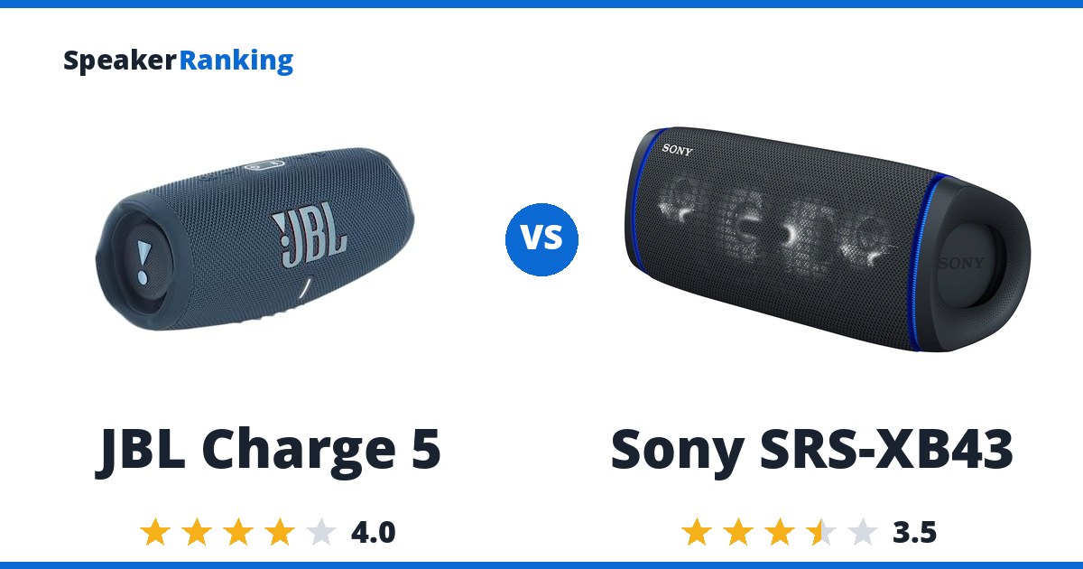 JBL Charge 5 vs Sony SRS-XB43