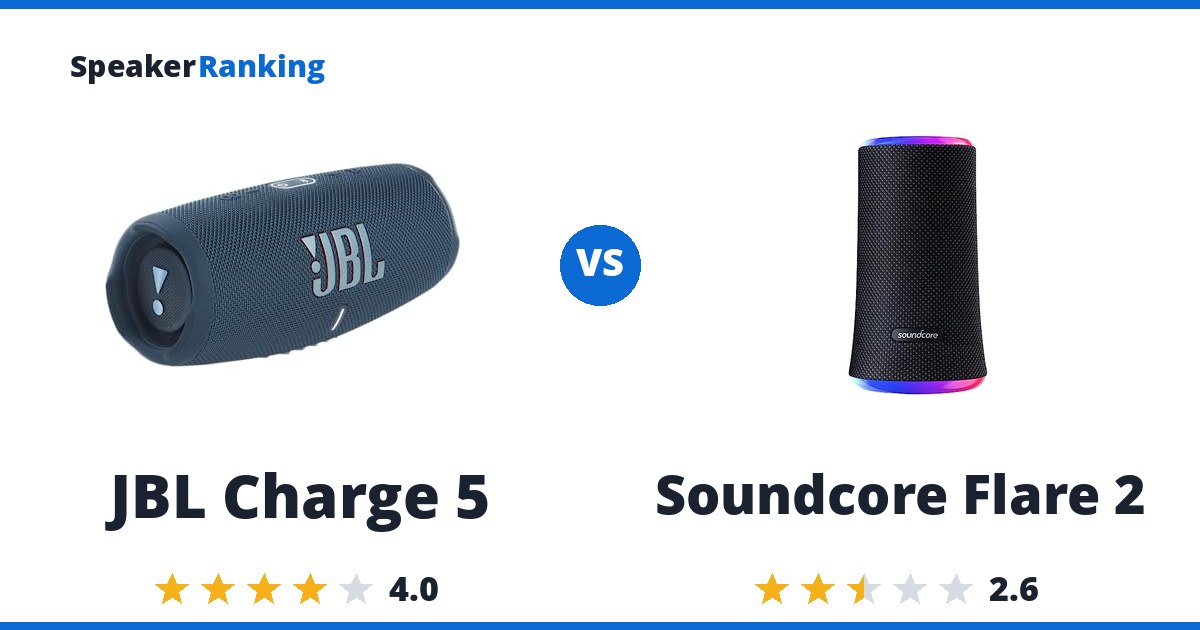 JBL Charge 5 vs Soundcore Flare 2