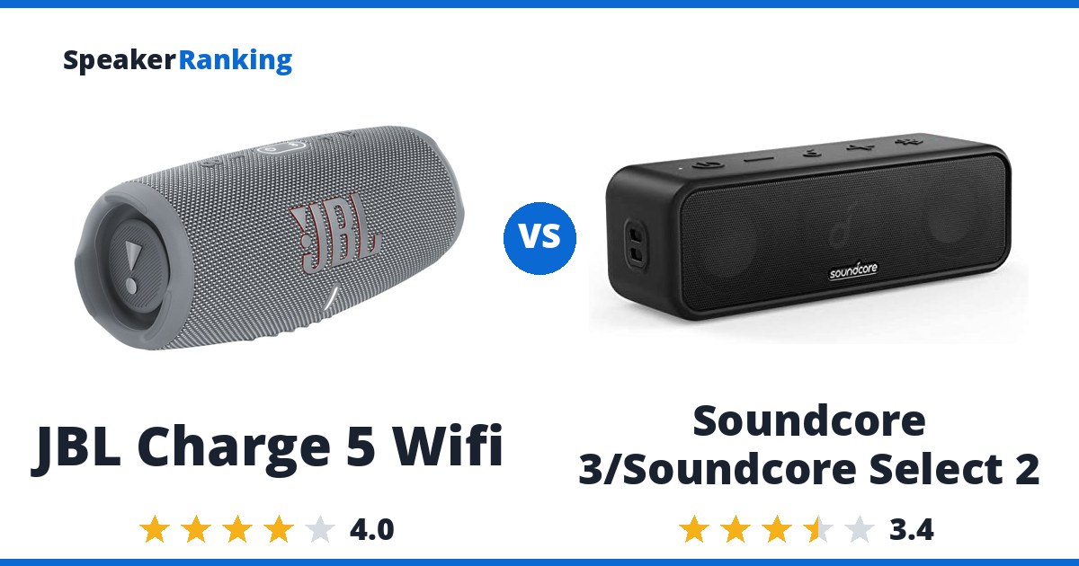 JBL Charge 5 Wifi vs Soundcore 3/Soundcore Select 2