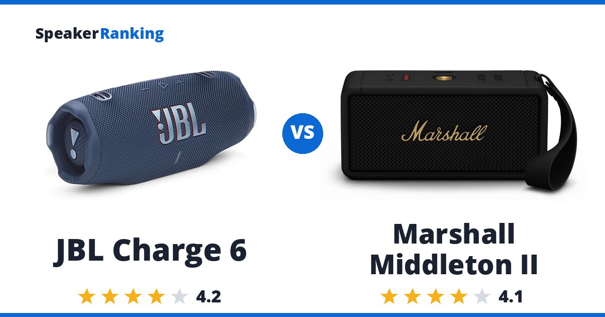 JBL Charge 6 vs Marshall Middleton II
