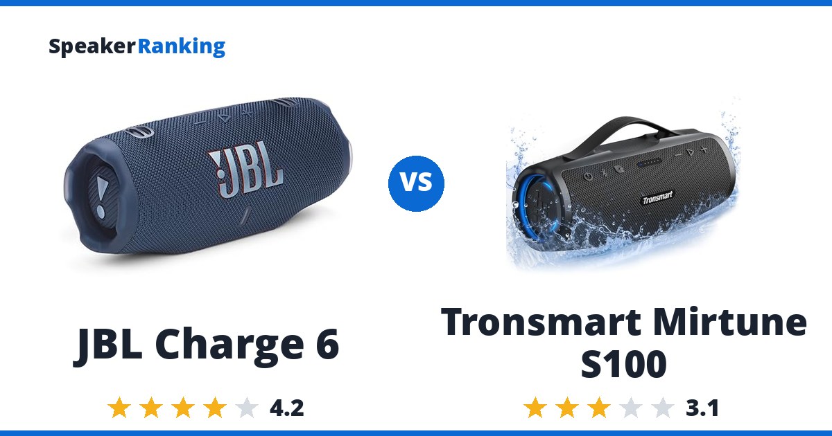 JBL Charge 6 vs Tronsmart Mirtune S100