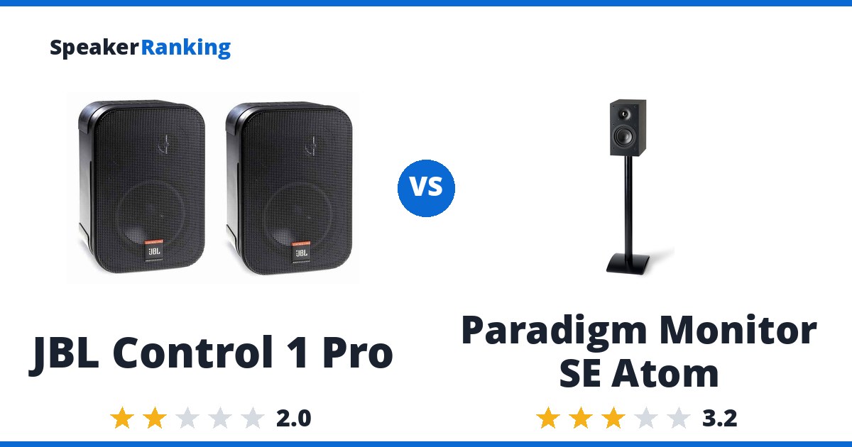 JBL Control 1 Pro vs Paradigm Monitor SE Atom