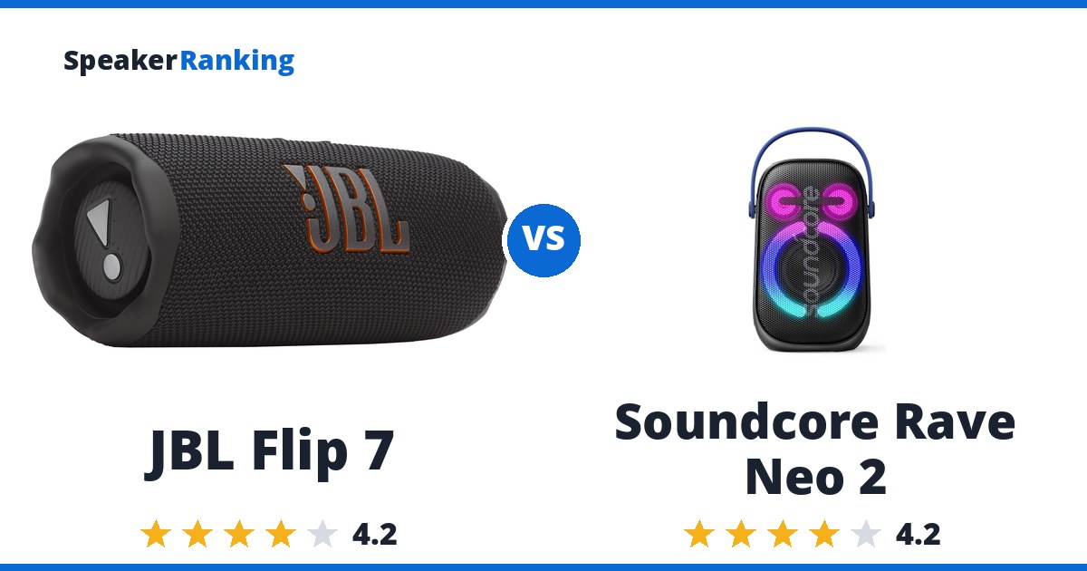 JBL Flip 7 vs Soundcore Rave Neo 2