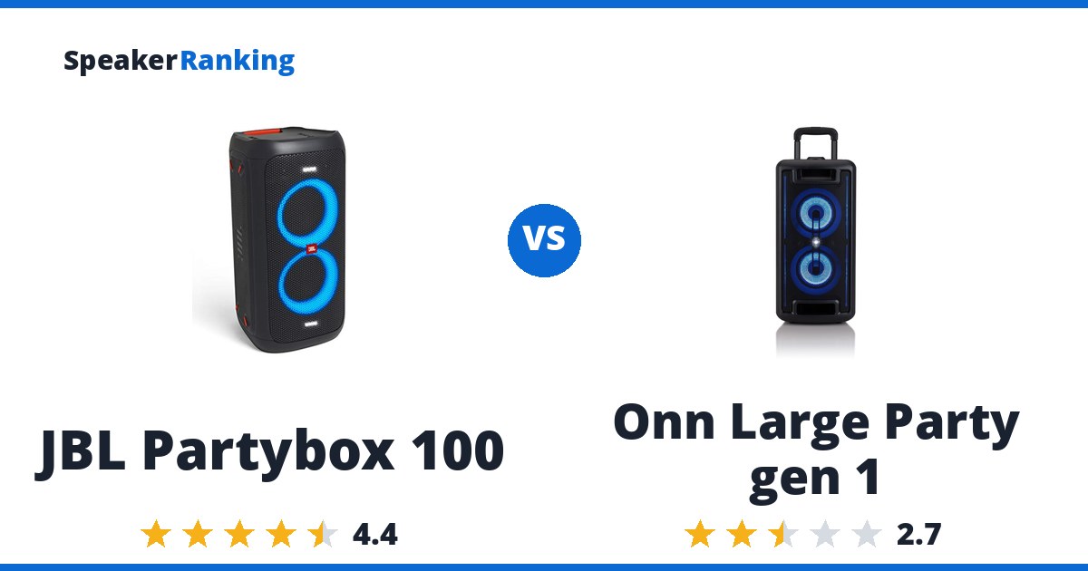 JBL Partybox 100 vs Onn Large Party gen 1