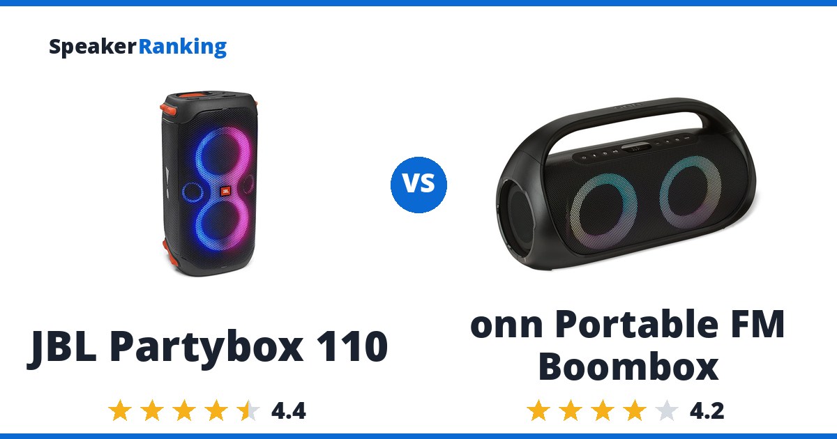 JBL Partybox 110 vs onn Portable FM Boombox