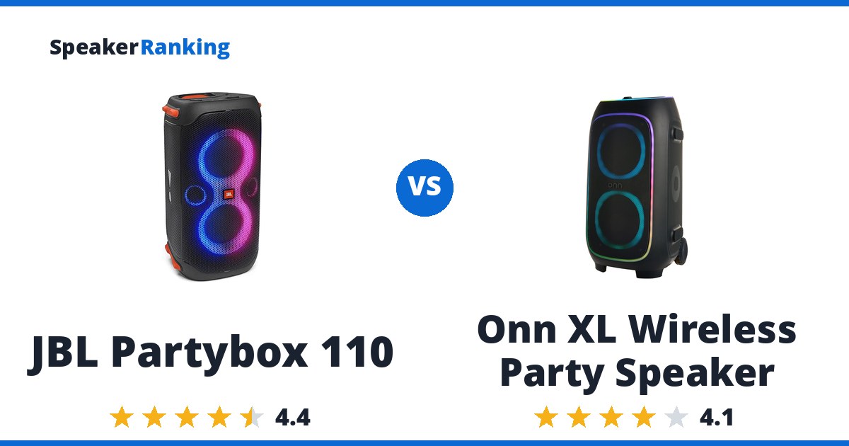 JBL Partybox 110 vs Onn XL Wireless Party Speaker