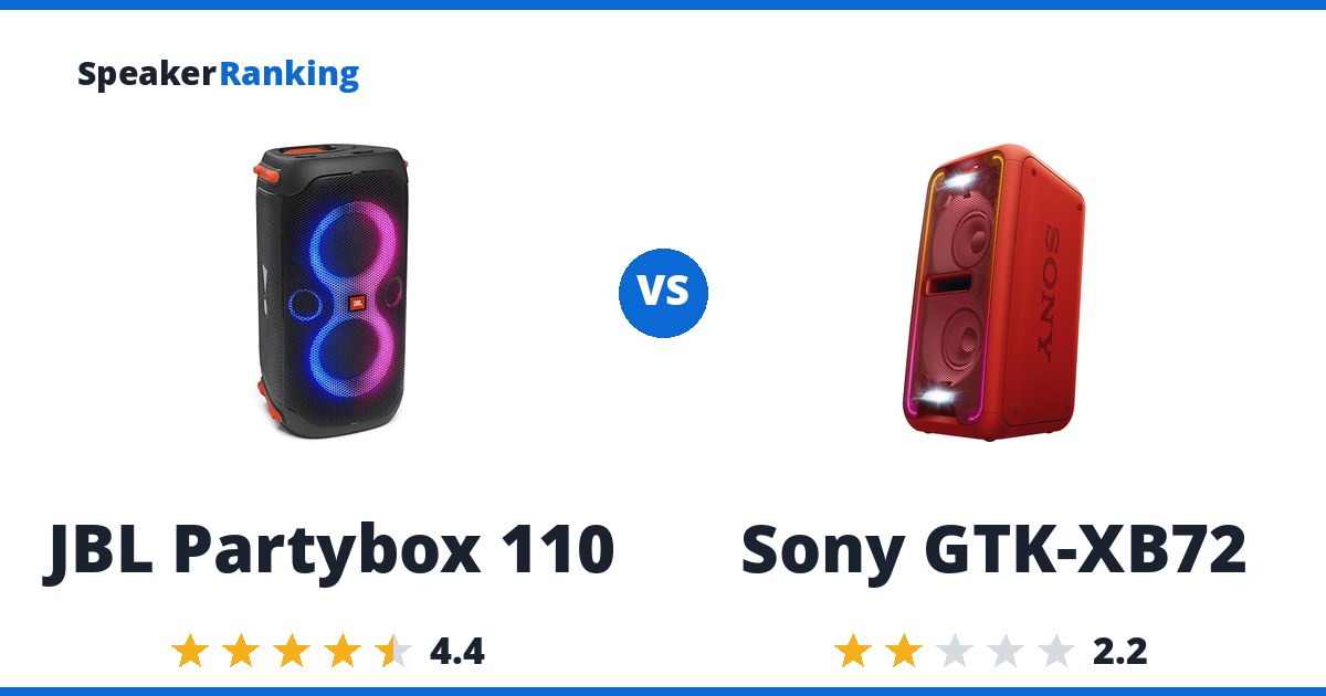 JBL Partybox 110 vs Sony GTK-XB72