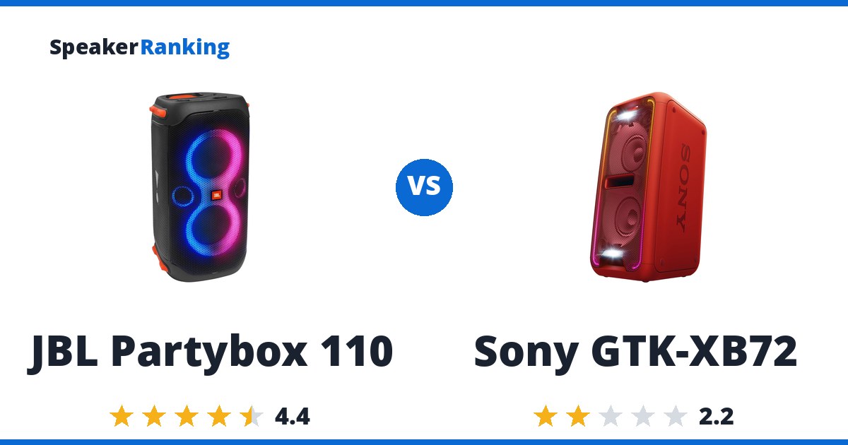 JBL Partybox 110 vs Sony GTK-XB72