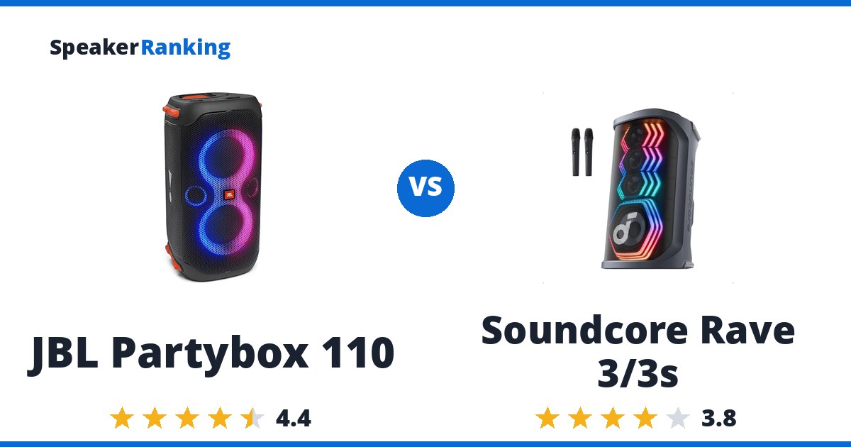 JBL Partybox 110 vs Soundcore Rave 3/3s