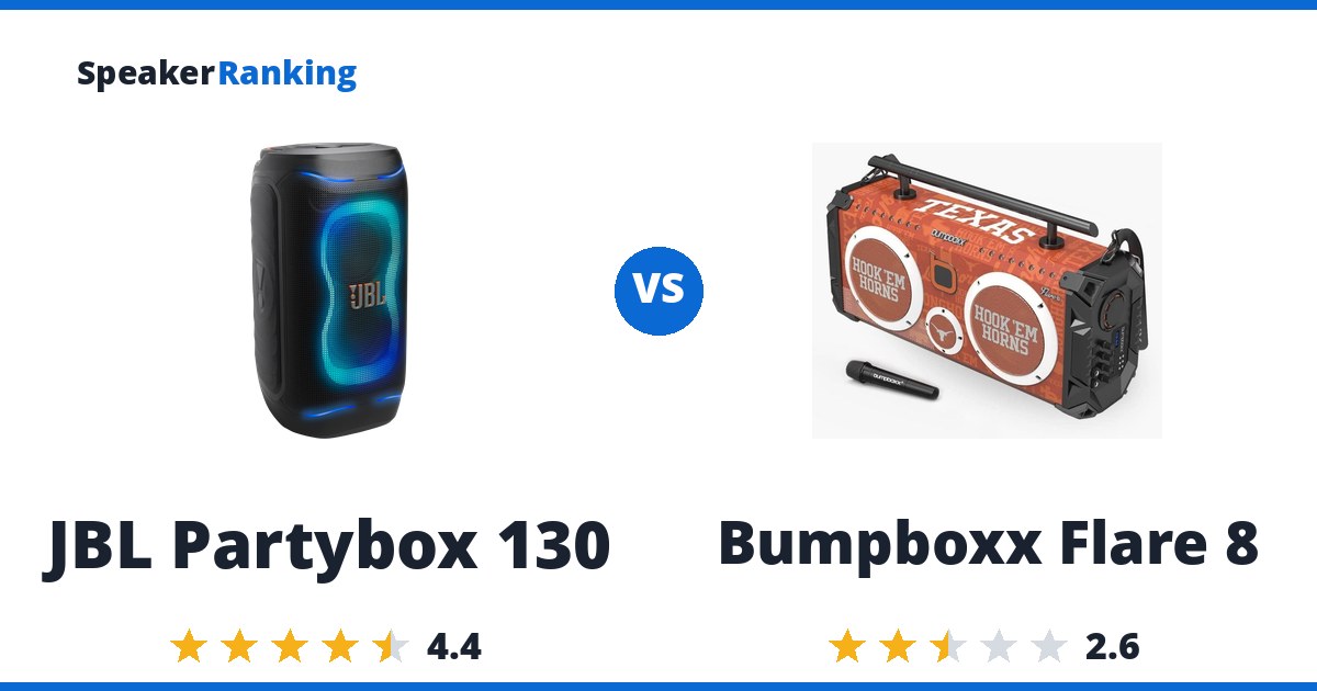 JBL Partybox 130 vs Bumpboxx Flare 8