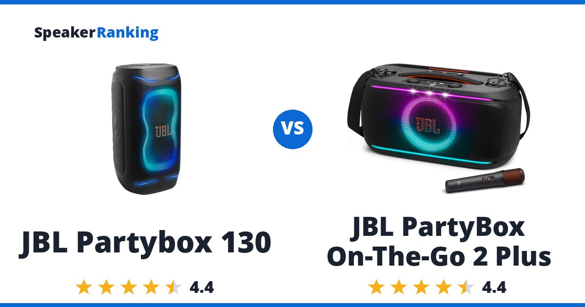 JBL Partybox 130 vs JBL PartyBox On-The-Go 2 Plus