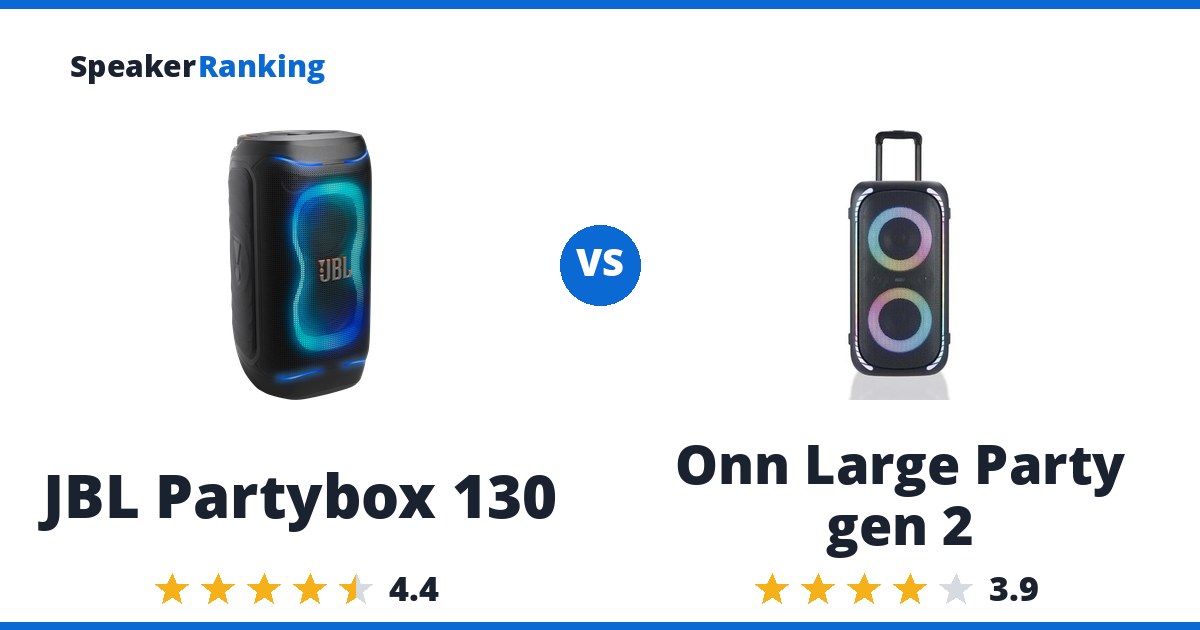 JBL Partybox 130 vs Onn Large Party gen 2