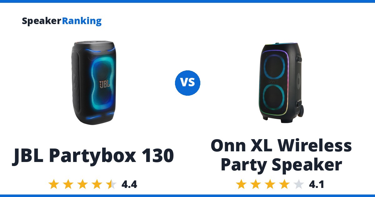JBL Partybox 130 vs Onn XL Wireless Party Speaker