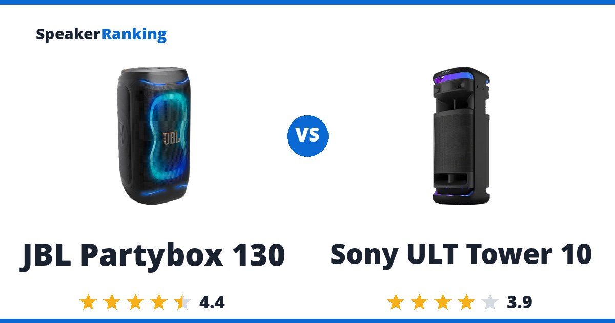 JBL Partybox 130 vs Sony ULT Tower 10