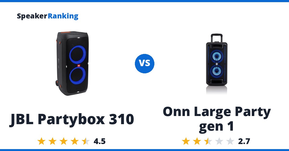 JBL Partybox 310 vs Onn Large Party gen 1