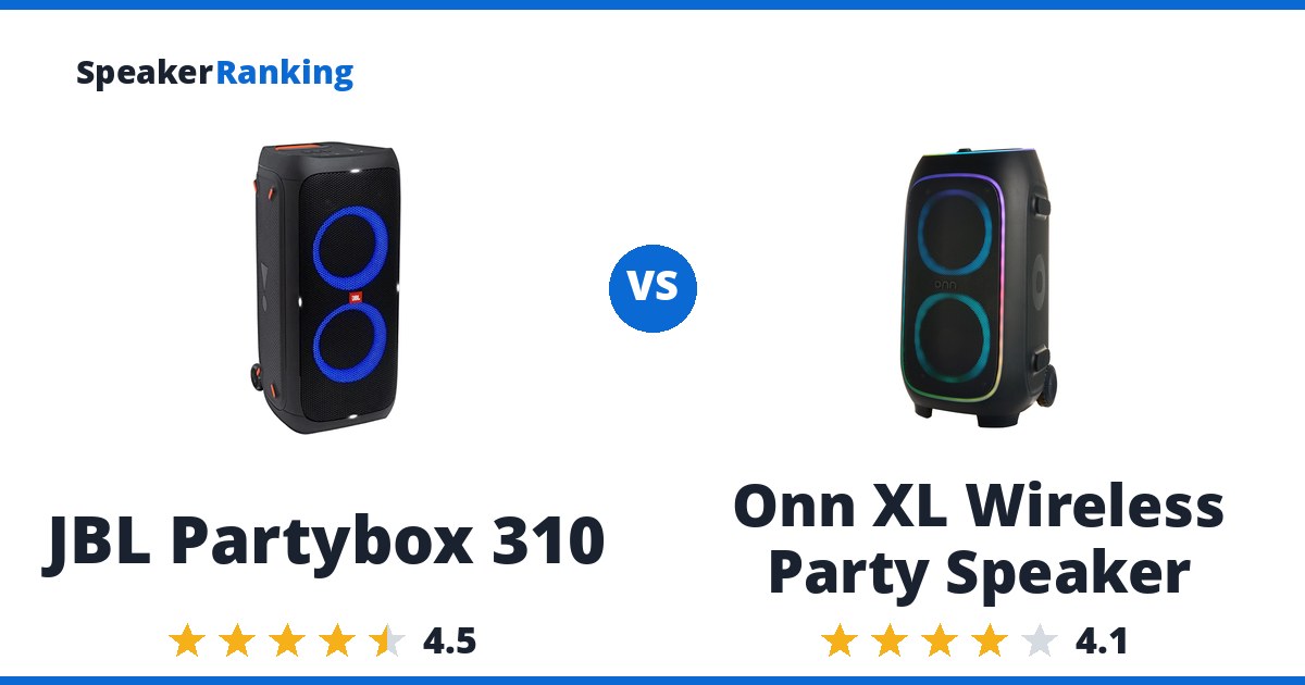JBL Partybox 310 vs Onn XL Wireless Party Speaker