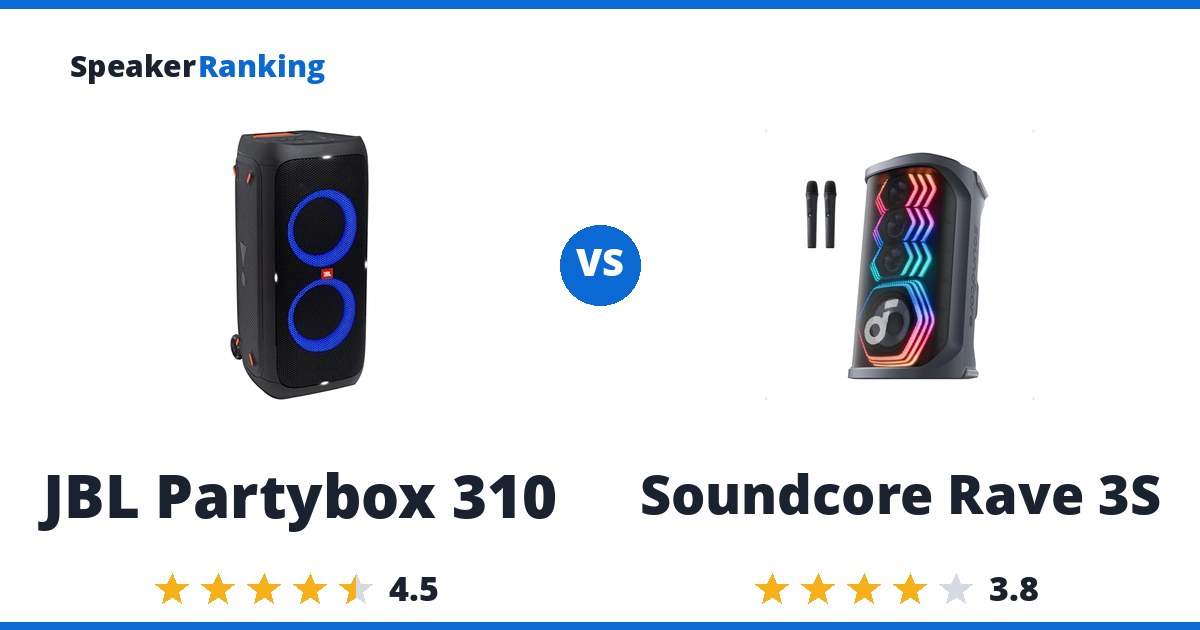 JBL Partybox 310 vs Soundcore Rave 3S