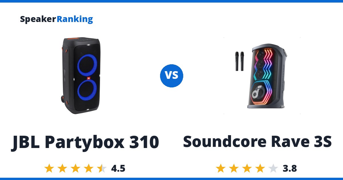 JBL Partybox 310 vs Soundcore Rave 3S