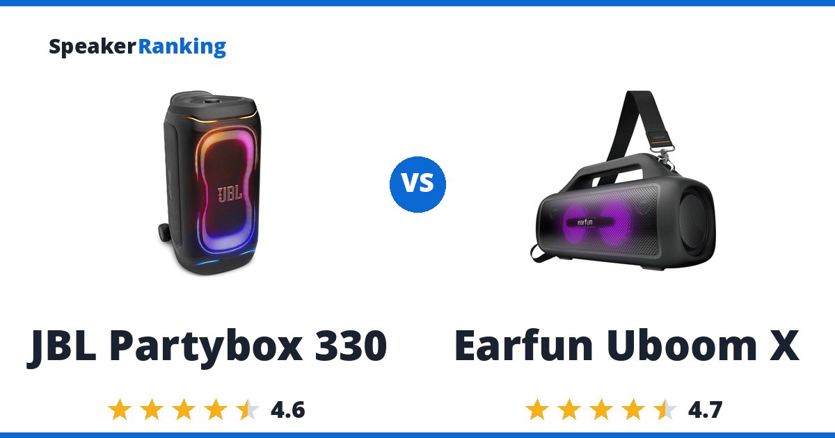 JBL Partybox 330 vs Earfun Uboom X