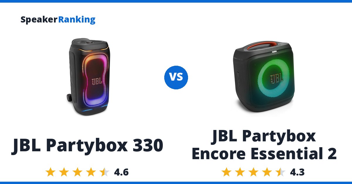 JBL Partybox 330 vs JBL Partybox Encore Essential 2
