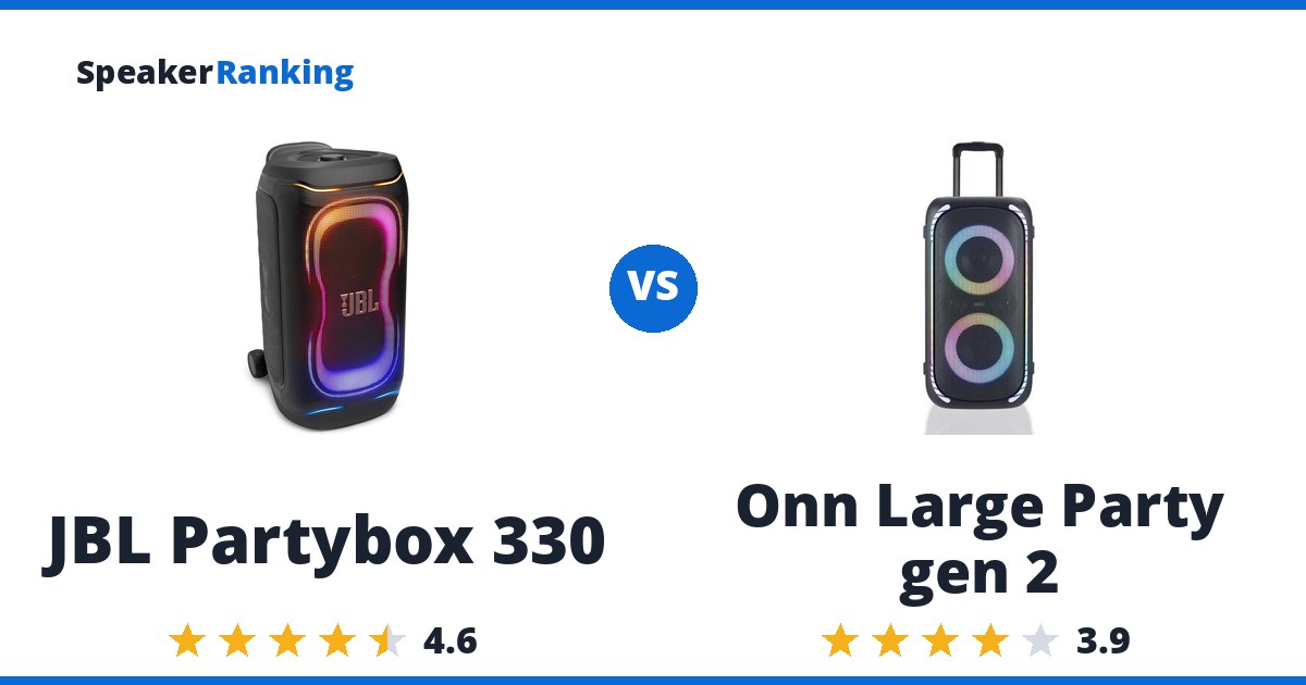 JBL Partybox 330 vs Onn Large Party gen 2