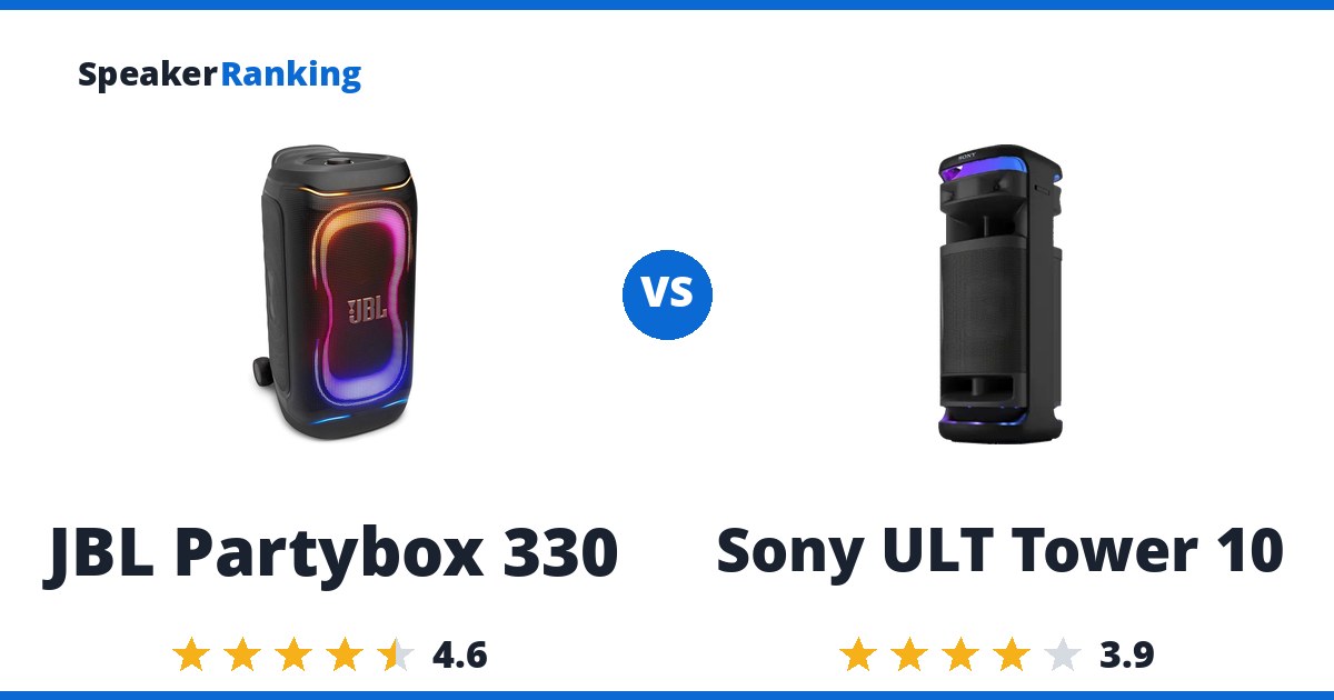JBL Partybox 330 vs Sony ULT Tower 10