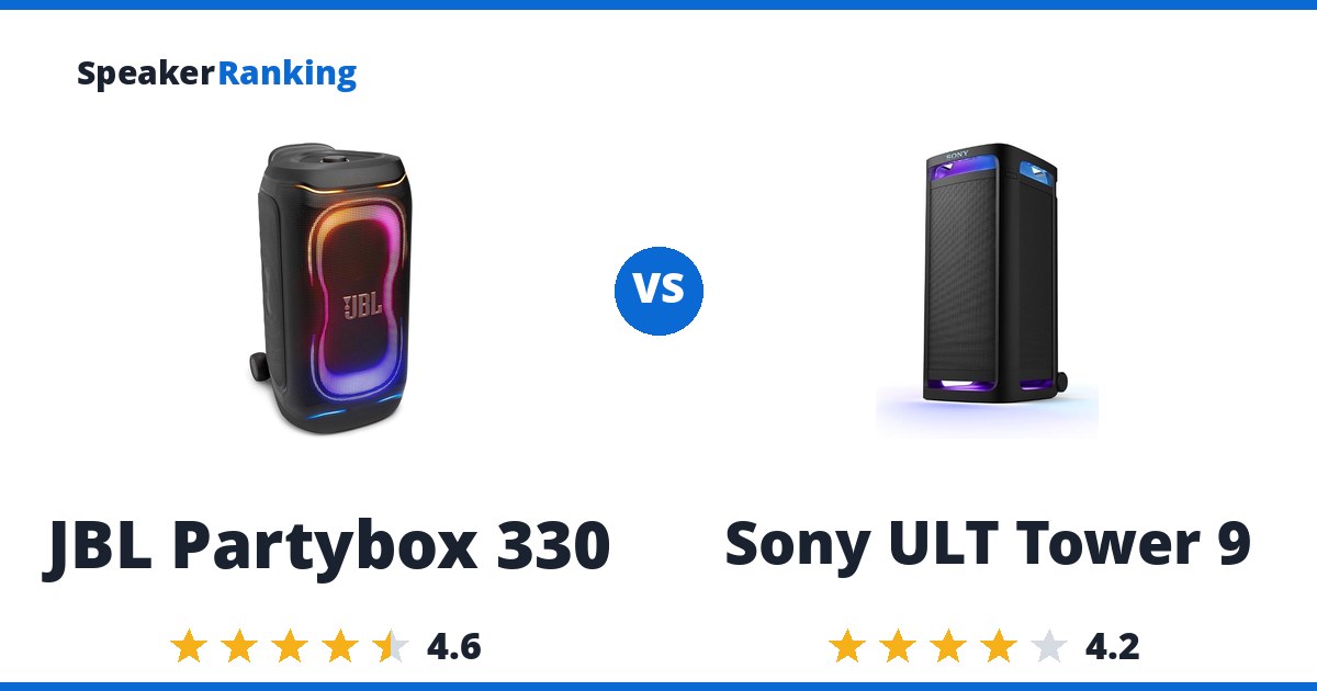JBL Partybox 330 vs Sony ULT Tower 9