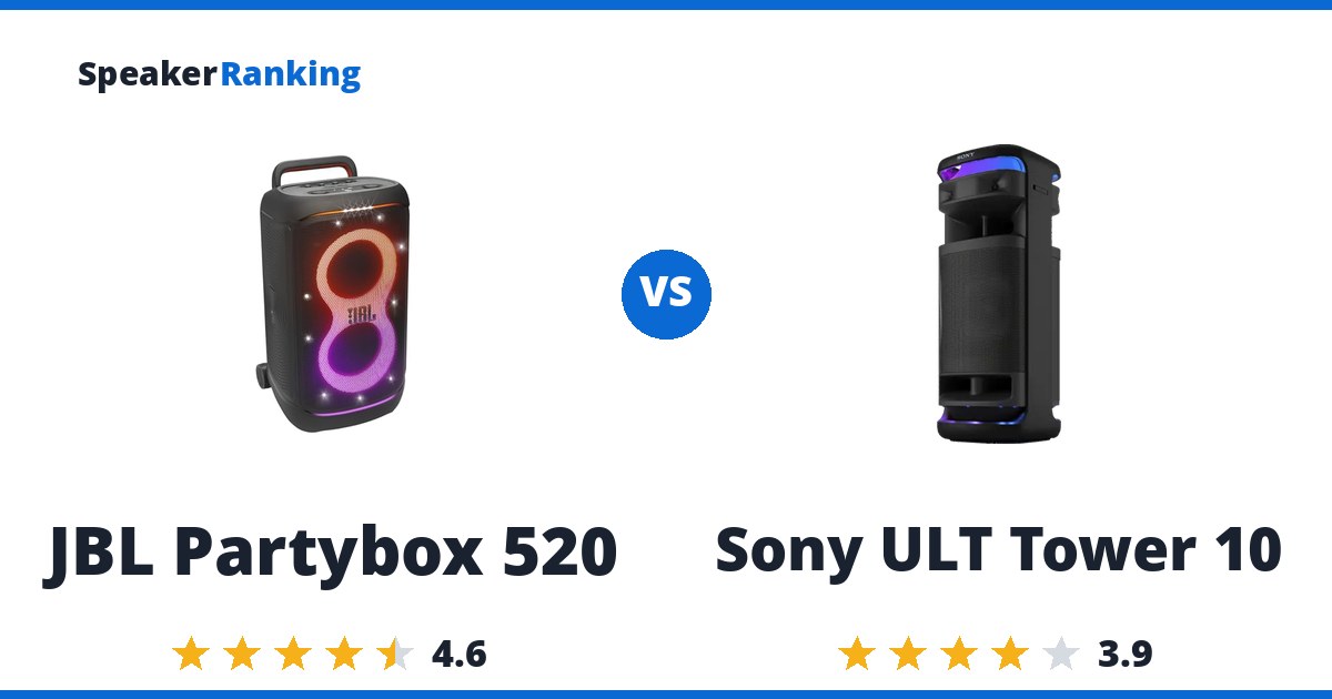 JBL Partybox 520 vs Sony ULT Tower 10