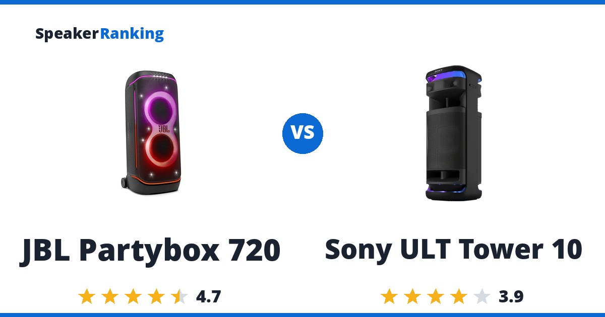 JBL Partybox 720 vs Sony ULT Tower 10