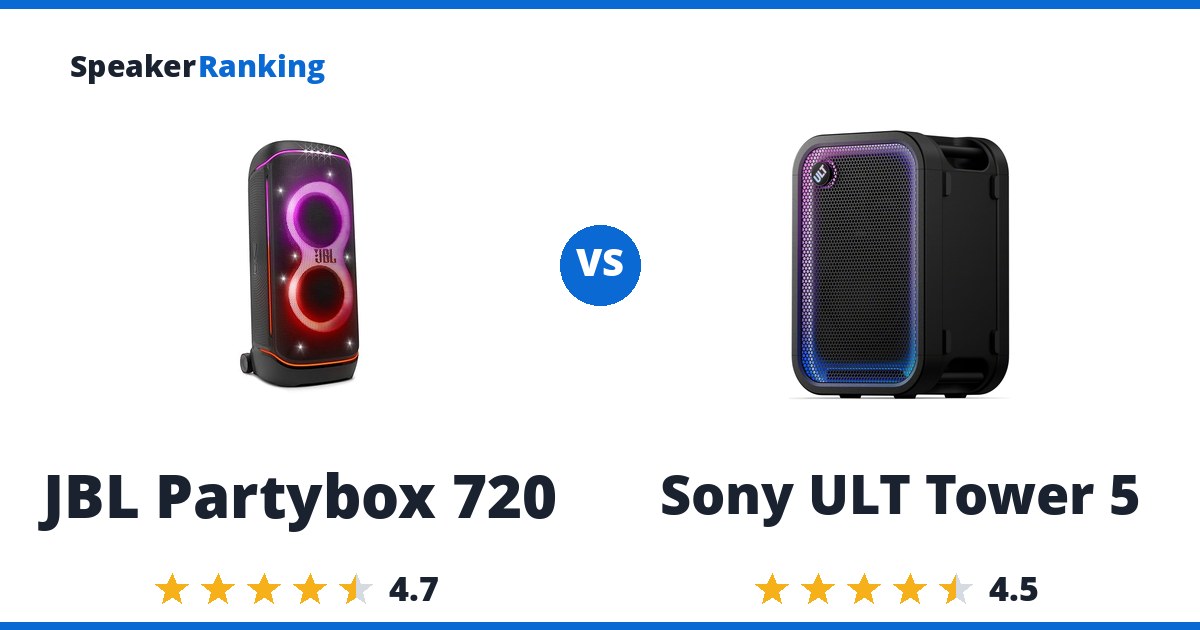 JBL Partybox 720 vs Sony ULT Tower 5