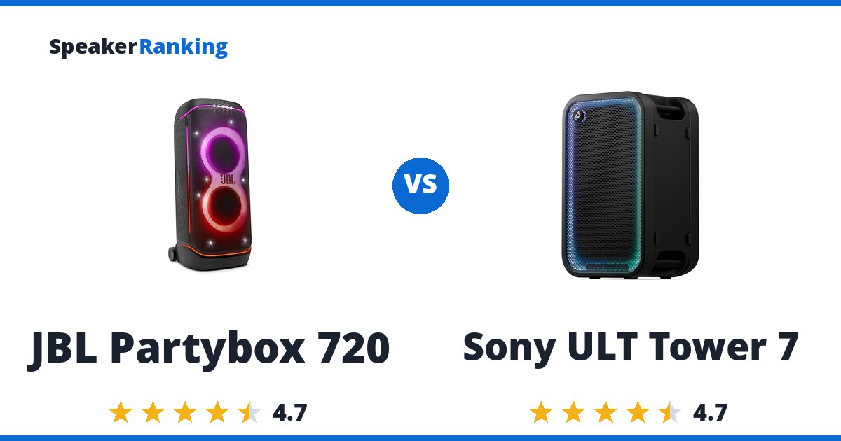 JBL Partybox 720 vs Sony ULT Tower 7