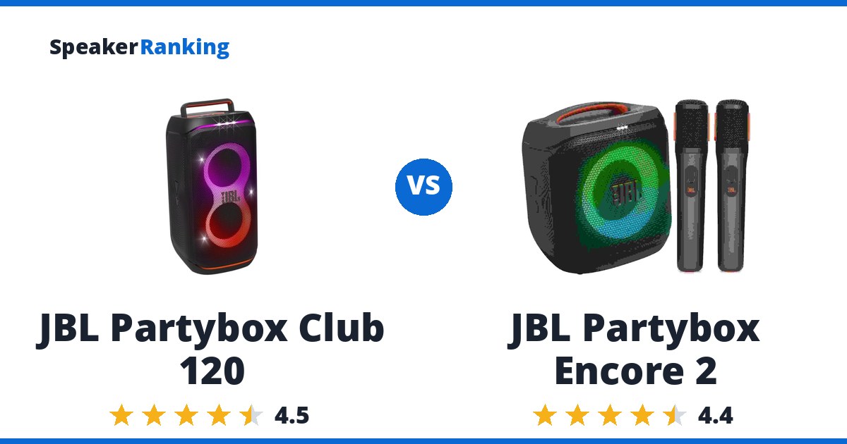 JBL Partybox Club 120 vs JBL Partybox Encore 2