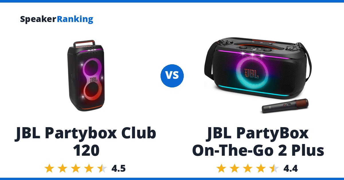 JBL Partybox Club 120 vs JBL PartyBox On-The-Go 2 Plus